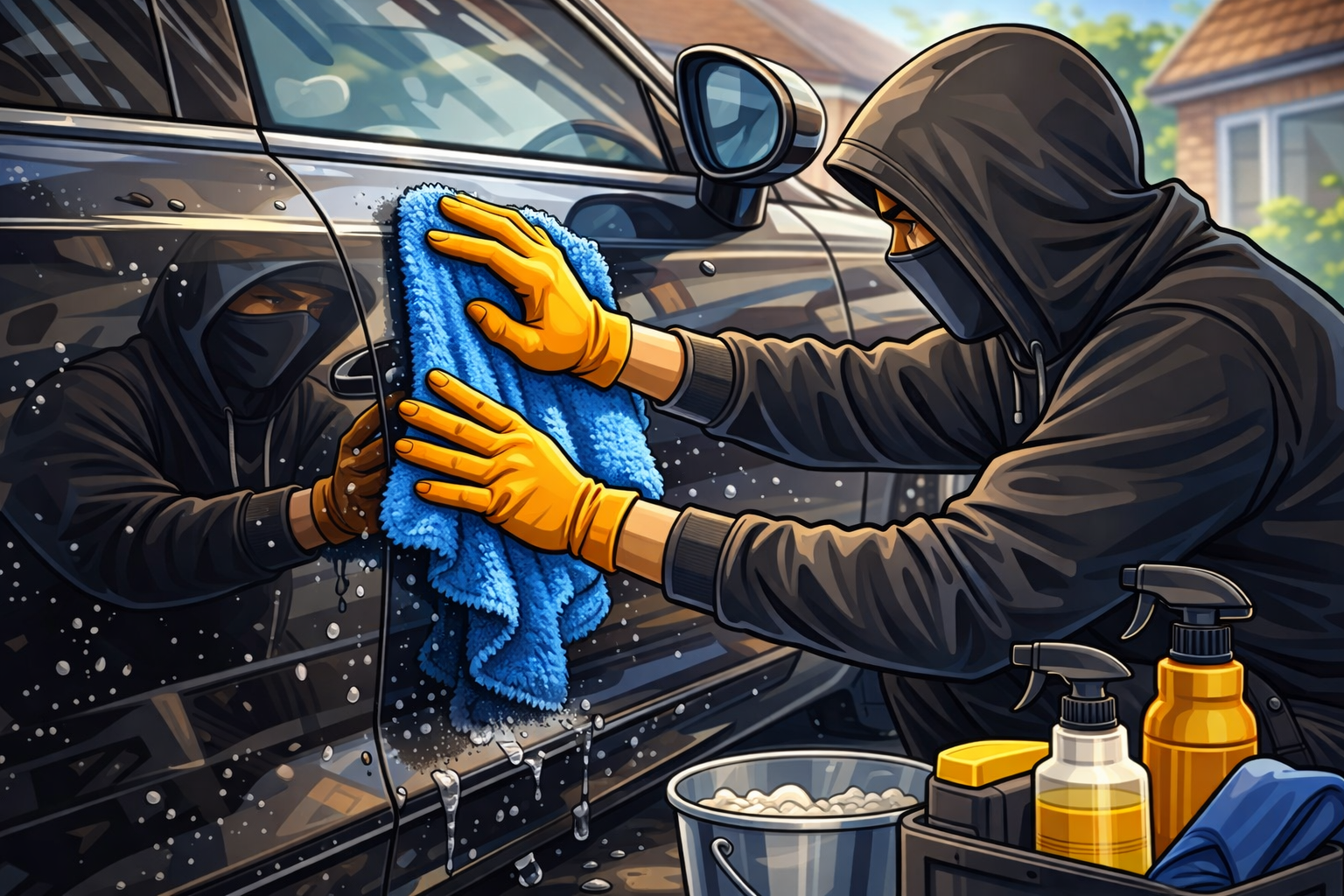 Hand drying and finishing with premium microfiber cloths